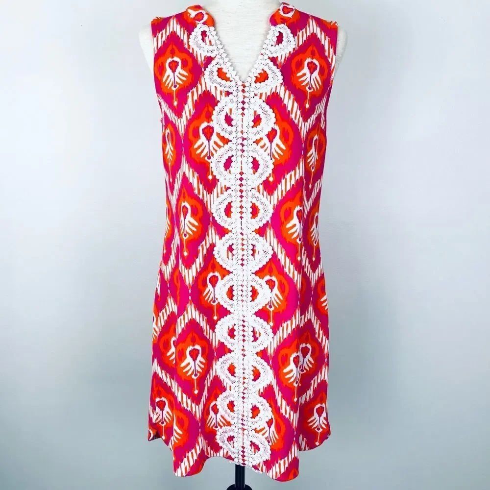 NWOT Crown & Ivy Pink/Orange Pull Over Sleeveless Dress S